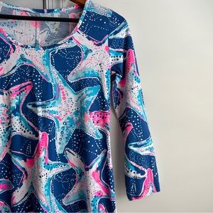 Lilly Pulitzer 3/4 Sleeve Beacon Dress in Starstruck Starfish